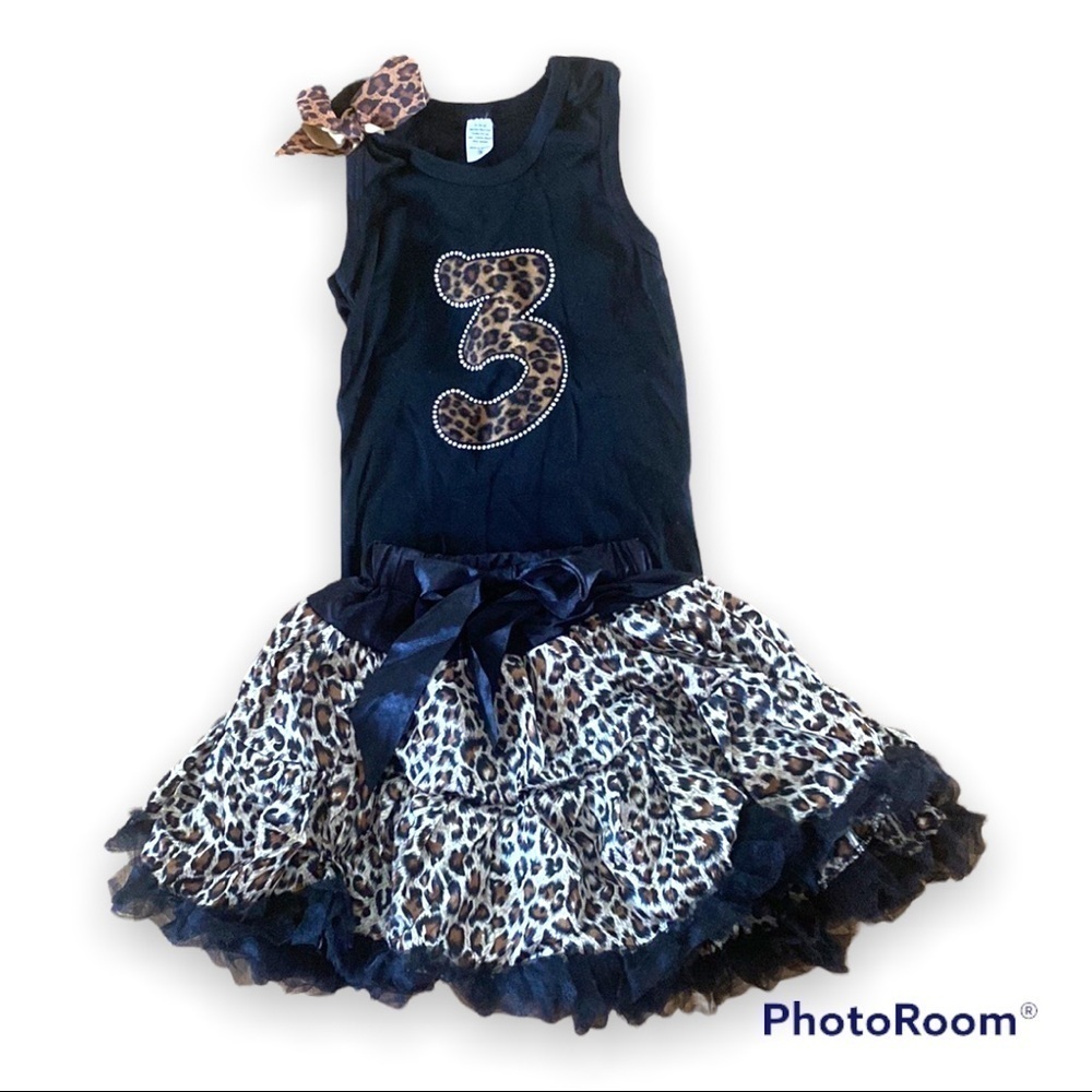 Leopard Print “3” Birthday Set Size 5